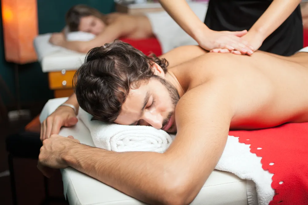 Handsome man having a massage